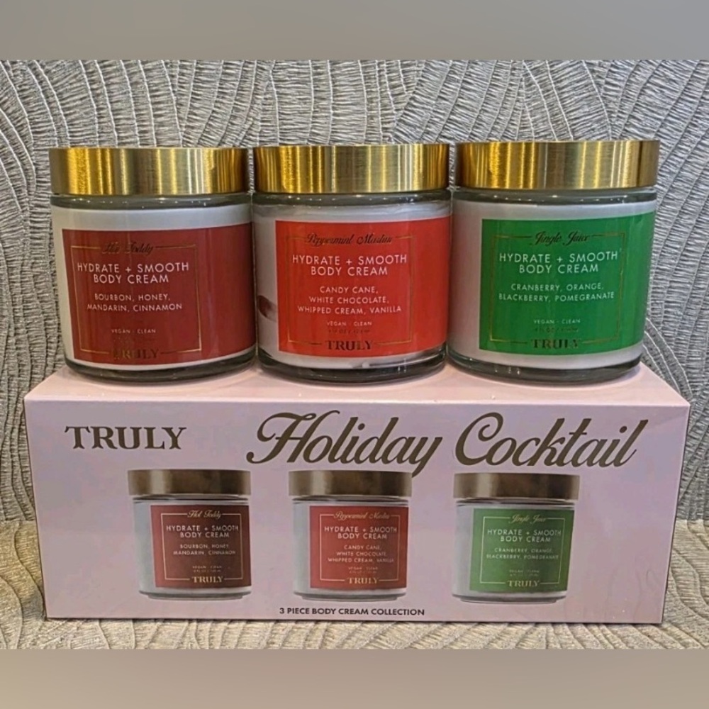 TRULY Holiday Cocktail Body Cream Collection 3pc Set 4 fl. Oz 120 ml each (NIB)